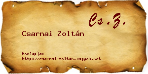 Csarnai Zoltán névjegykártya