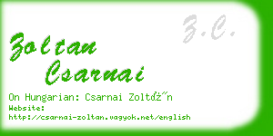 zoltan csarnai business card